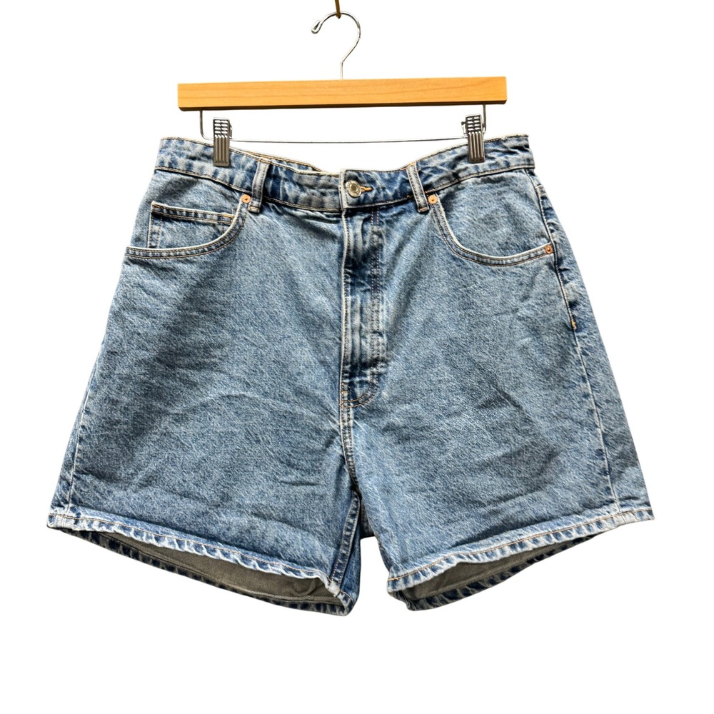 Zara Jean Shorts Womens 12 (33x5 ACTUAL) Blue Denim High Rise Mom Classic